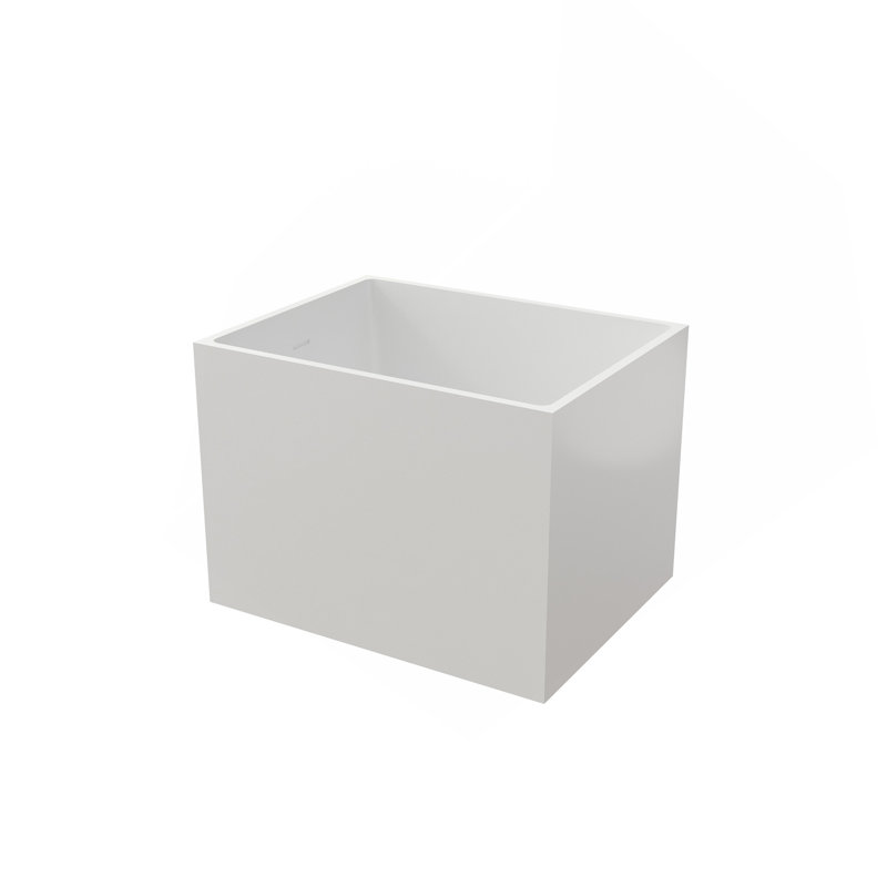 Baignoire autoportante de 35 po en acrylique, forme rectangulaire, blanc (blanc)