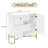 White Modern 2-Door Locker Accent Cabinet With Tapered Metal Feet