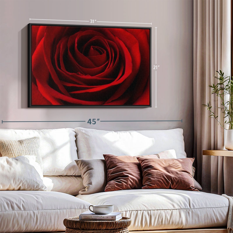 «Love», art mural rose rouge «Valentine», H 21 po x l 31 po