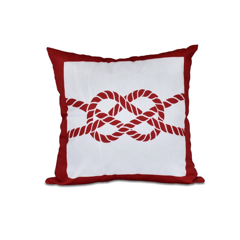 Nautical Nights Reversible Throw Pillow, Red, 18" H x 18" W