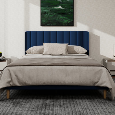 Upholstered Platform Bed Frame With Wingback