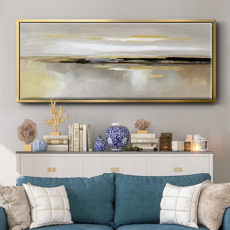 Silver Lining- Framed Canvas, 12" H x 30" W