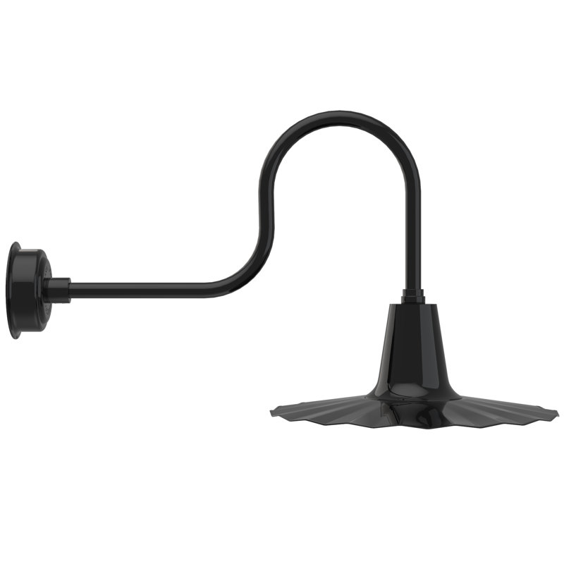 Luminaire de grange d’extérieur à del Iris, H 7,5 po x l 20 po x P 20 po, Noir