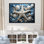 Minimalisme, étoile de mer bleue et blanche - étoile de mer, art mural sur toile