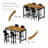 Rustic Farmhouse Style 5-Piece Dining Room Table Set With 4 Faux Leather Upholstered Bar Stools, Space-Saving Design 4-Person Dining Table Set With MDF Table Top And Sturdy Metal Frame, Adjustable Foot Pads, For Dining Room, Kitchen, Bar