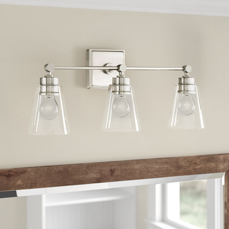  Éclairage pour salle de bain 3 lumières à intensité variable, Nickel poli