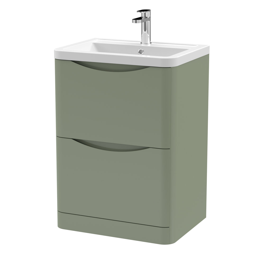 Lunar 600mm Single Bathroom Vanity with Integrated Vitreous China Basin