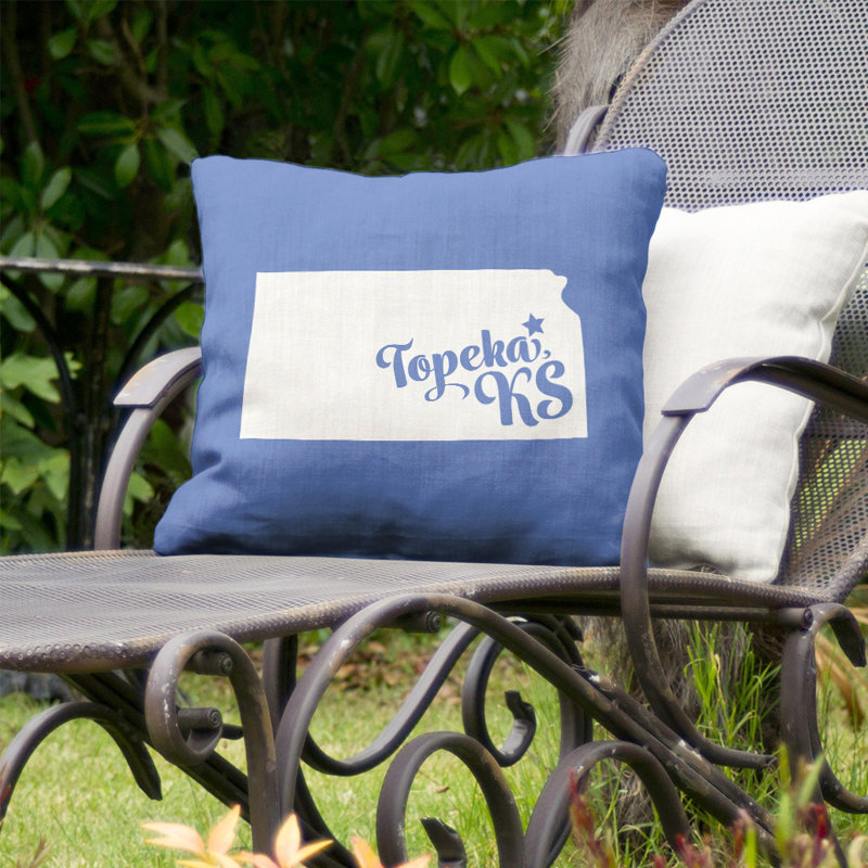 Coussin décoratif d'intérieur/d'extérieur, Topeka, 20 po x 20 po, Jaune