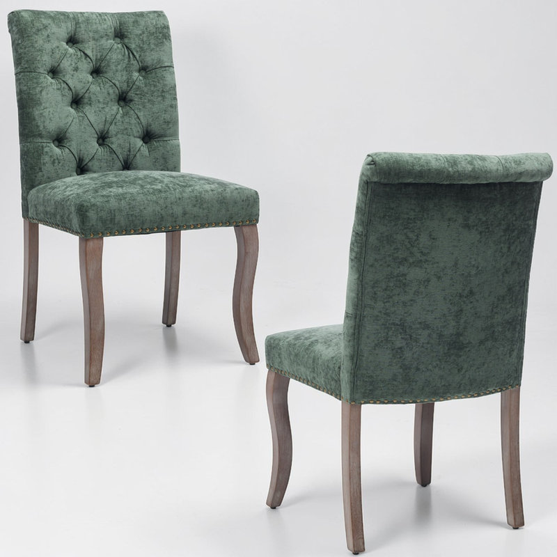 Chaises de salle à manger rembourrées Blakeway, Vert