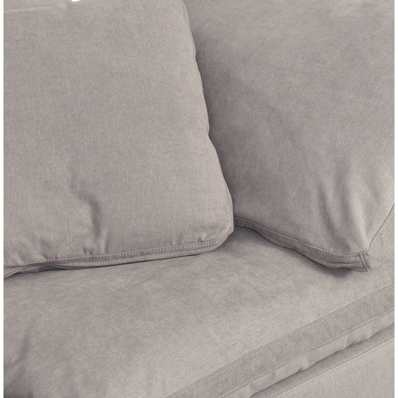 3 - Piece Upholstered Chaise Sectional, Light Gray Performance