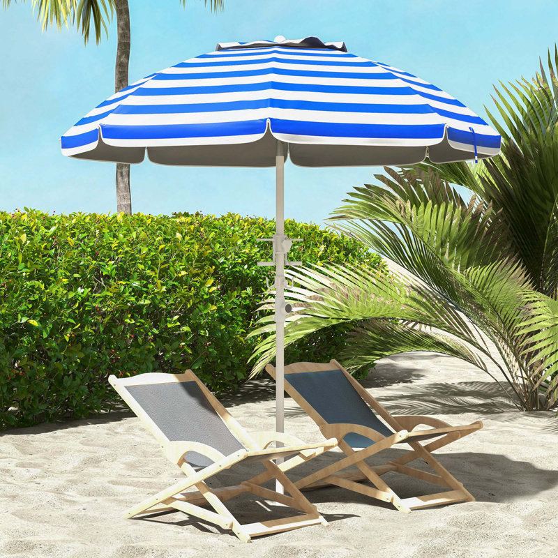 Parasol de plage portatif Outsunny, Coloré