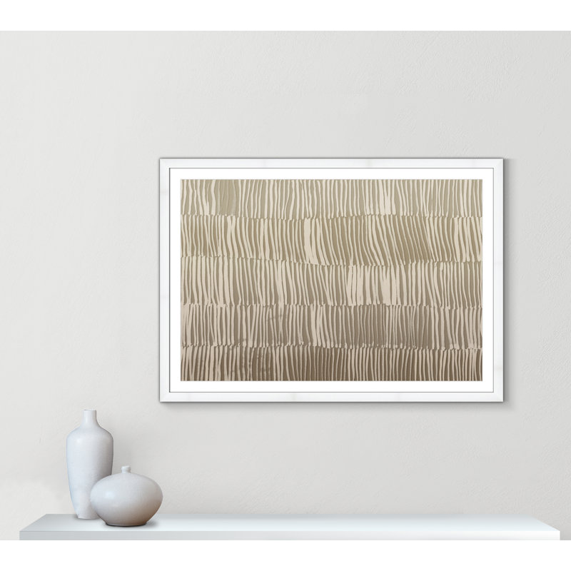 Linear Calm I - Version paysage par , Blanc satiné, L 55 po x H 39 po, Imprimé mat