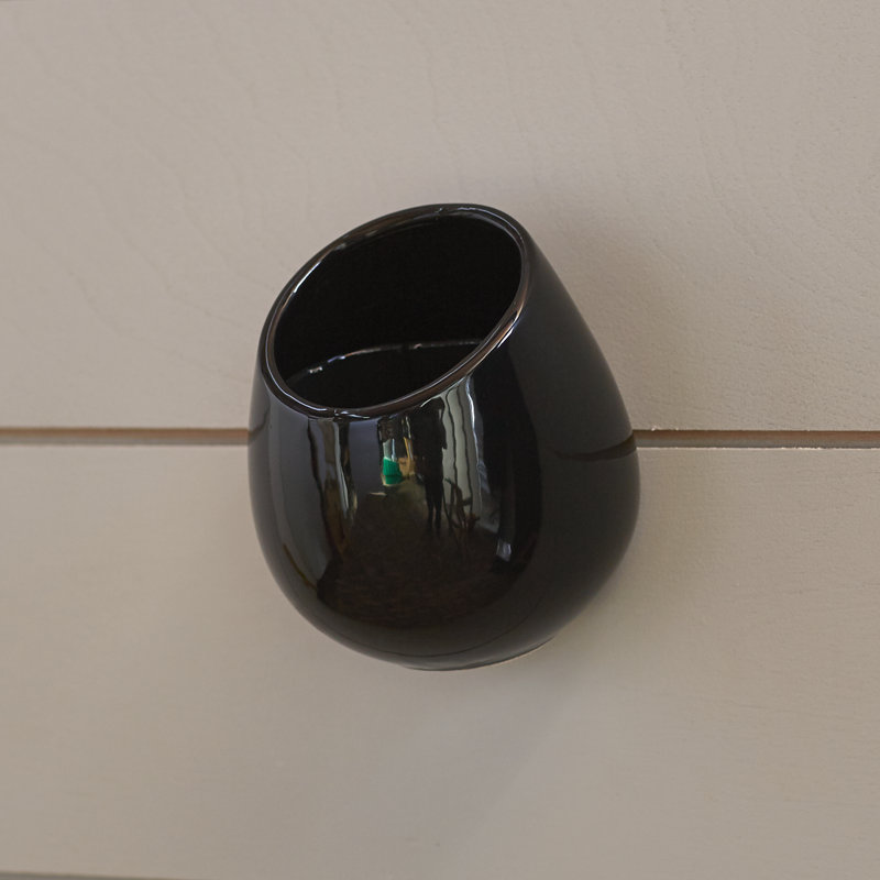 Jardinière murale Hilaria, H 3,5 po x l 4 po x P 5 po, Noir lustré