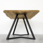 Elspeth Oak Solid Wood Top Metal Base Dining Table-648632643-648632648