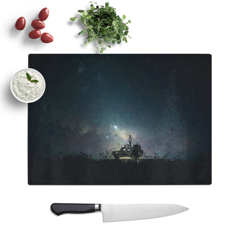 Tempered Glass Stars Above Namibia Chopping Board, 28.5 cm W x 20 cm L