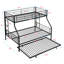 Lit simple superposé au dessus d'un lit double avec lit gigogne en métal, aucun sommier requis, assemblage facile