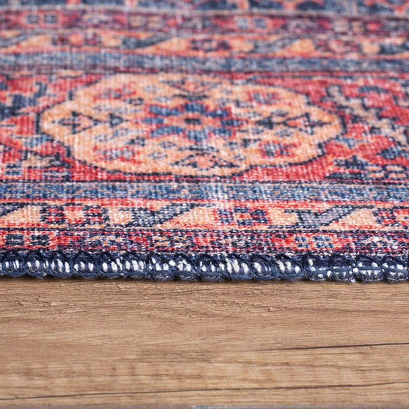 Tapis luxueux lavable à la machine, 4,9 x 7,5 pieds, 100% polyester, 1850 g / m², hauteur des poils: 0,2 pouce | Envers écologique en polyester recyclé | Parfait pour le salon et la chambre à coucher, conception douce et durable
