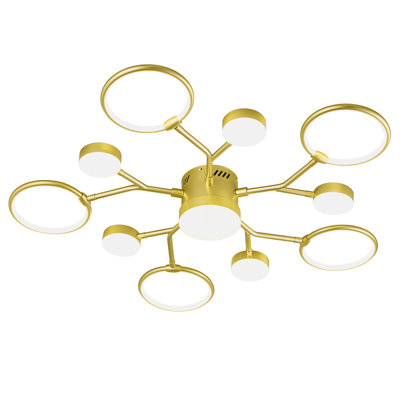 Luminaire de lustre moderne Lynetta, éclairage industriel 4000k de style maison de campagne moderne, lustre Spoutnik rustique pour la cuisine, le salon et le couloir