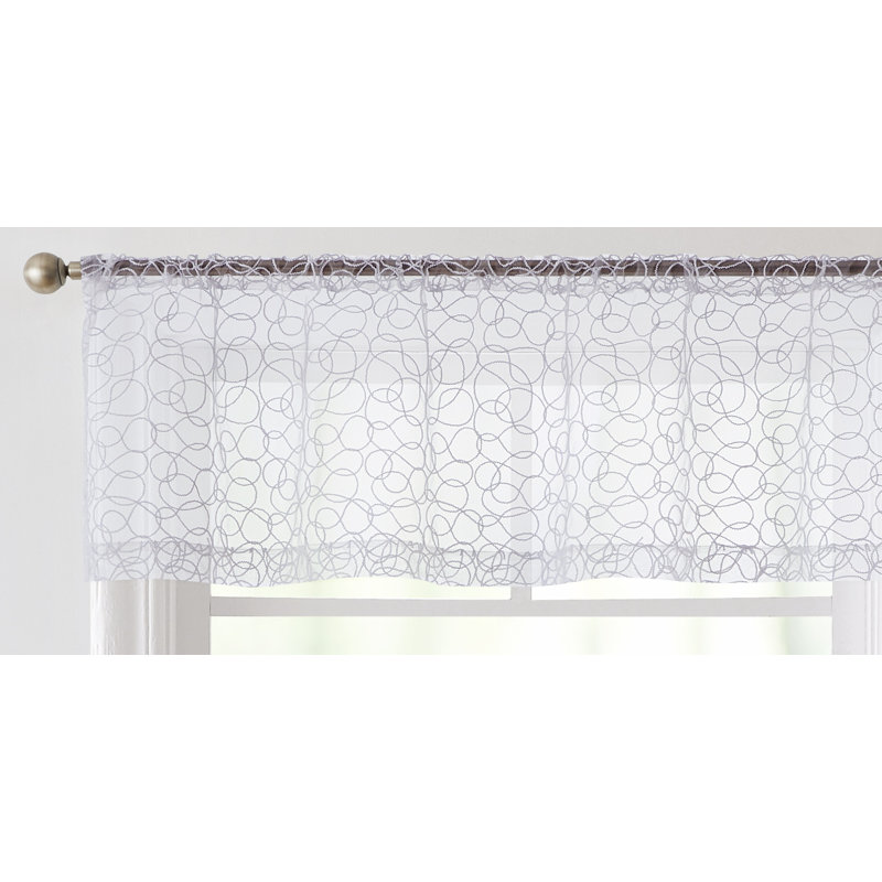 Ketaki Abstract Tailored Window Valance, White