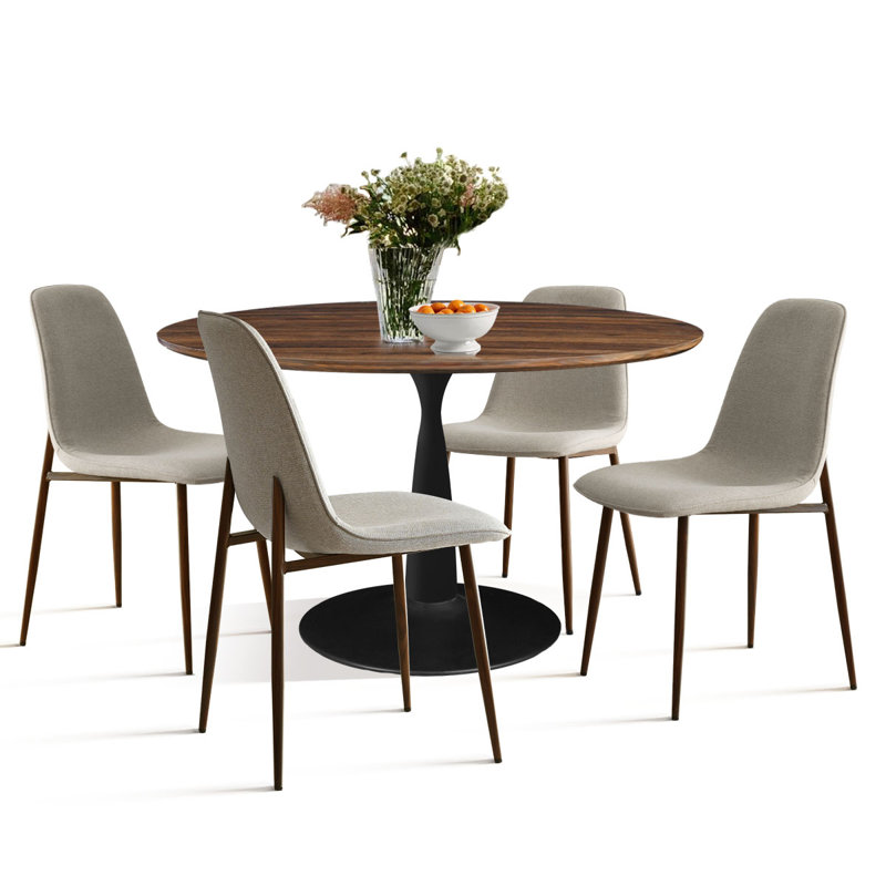 Khilani 4 - Person Pedestal Dining Set, Beige