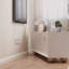 Meuble télé simple en bois massif blanc crème