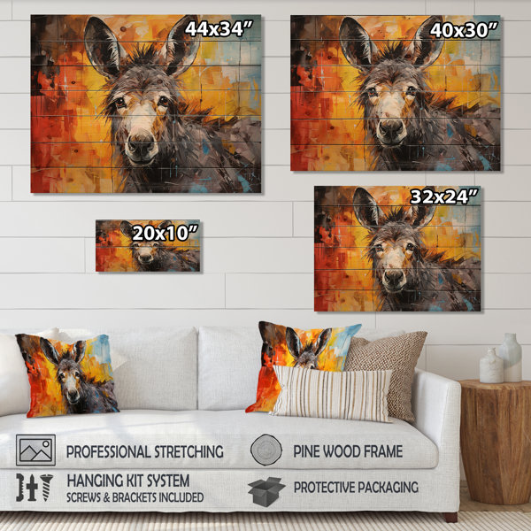 Millwood Pines Grey Donkey Gentle Companion Collage - Animals Print On ...