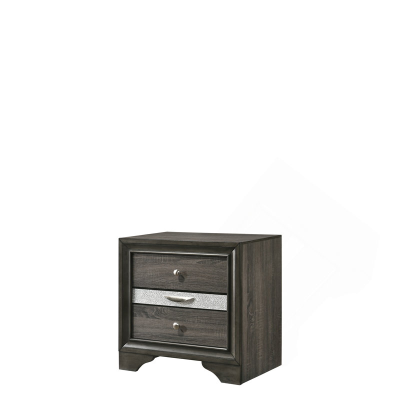 Naima Gray Finish Nightstand, Gray