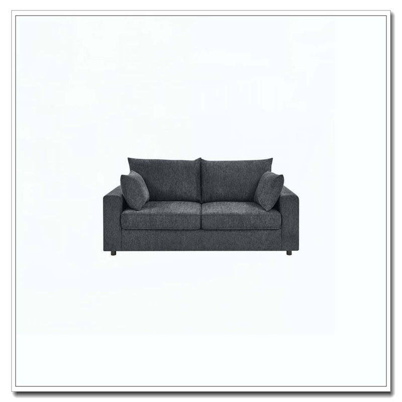 78" Upholstered Sofa with Deep Cushions, Blue Gray