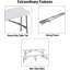 Banc de soccer pliable en résine Armar, banc de jardin, table pliante étroite 6 places, banc pliable de 1,4 pi