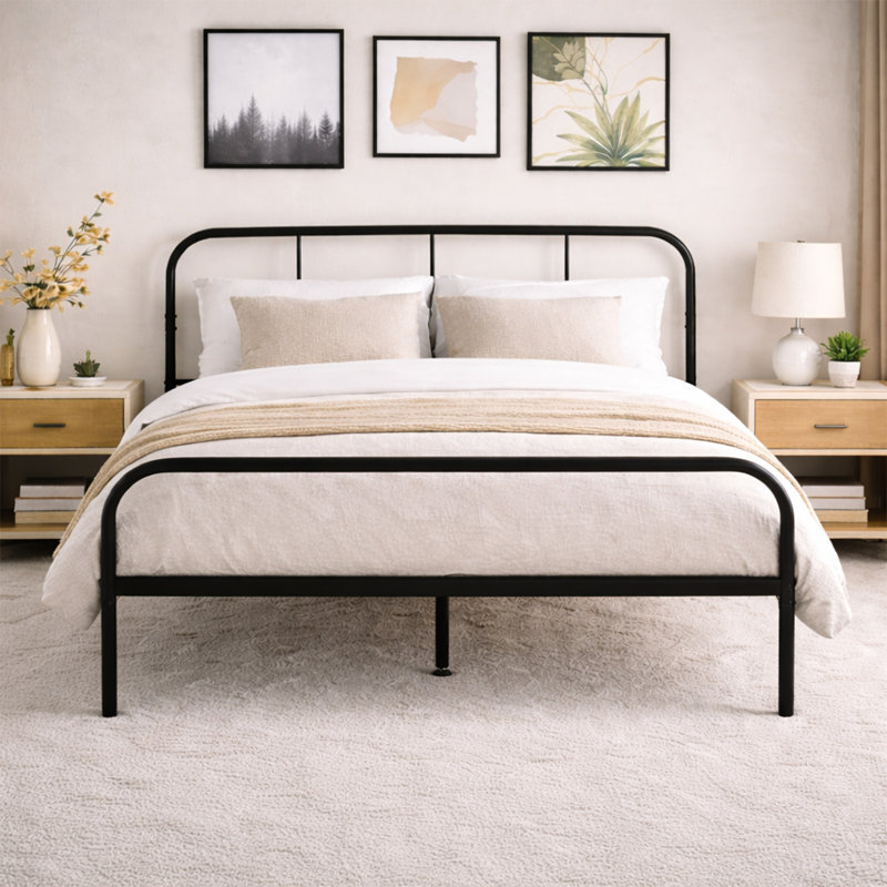 Charlesworth Metal Bed, Kingsize (5'), Black