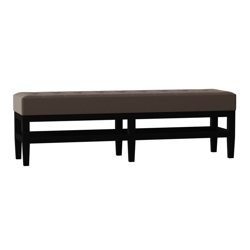 Banc rembourré Galindo-White, Gris anthracite d'Irlande, Acajou
