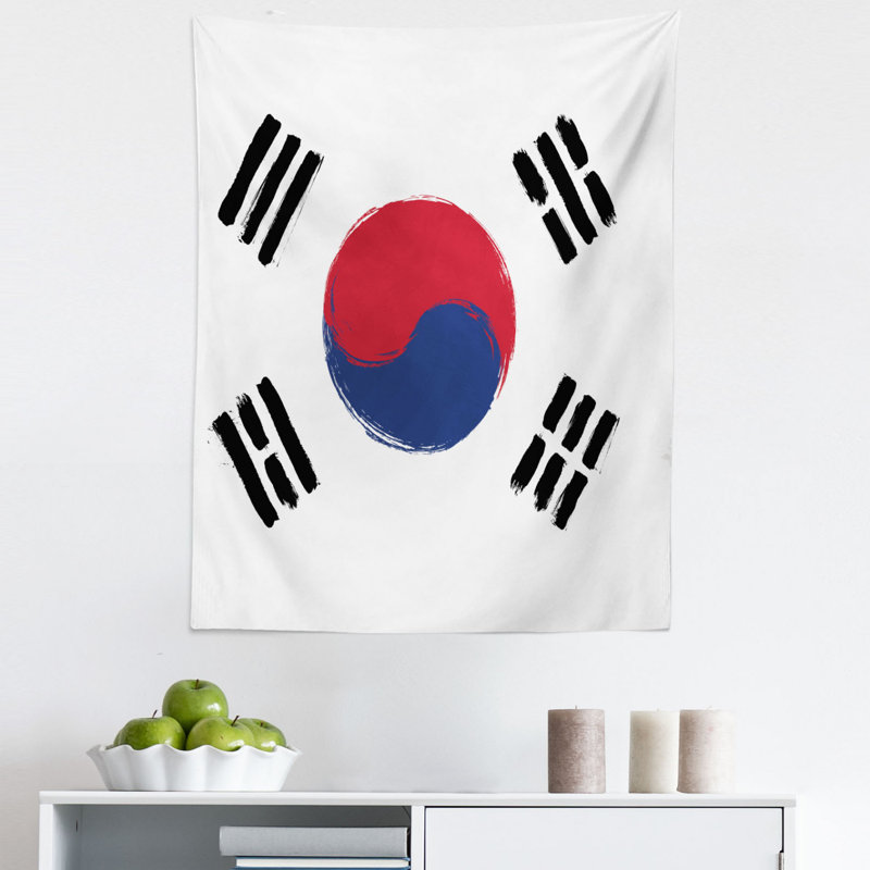 South Korea Country Concept Grunge Tapestry, 71.12cm H x 58.42cm W