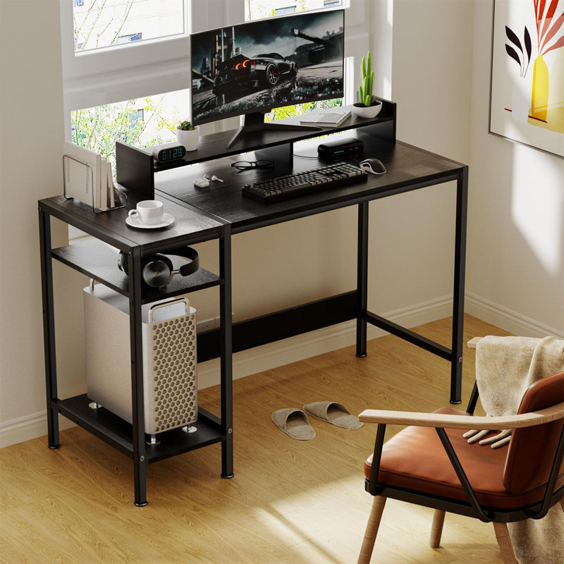 Metal Base Computer Desk, Black
