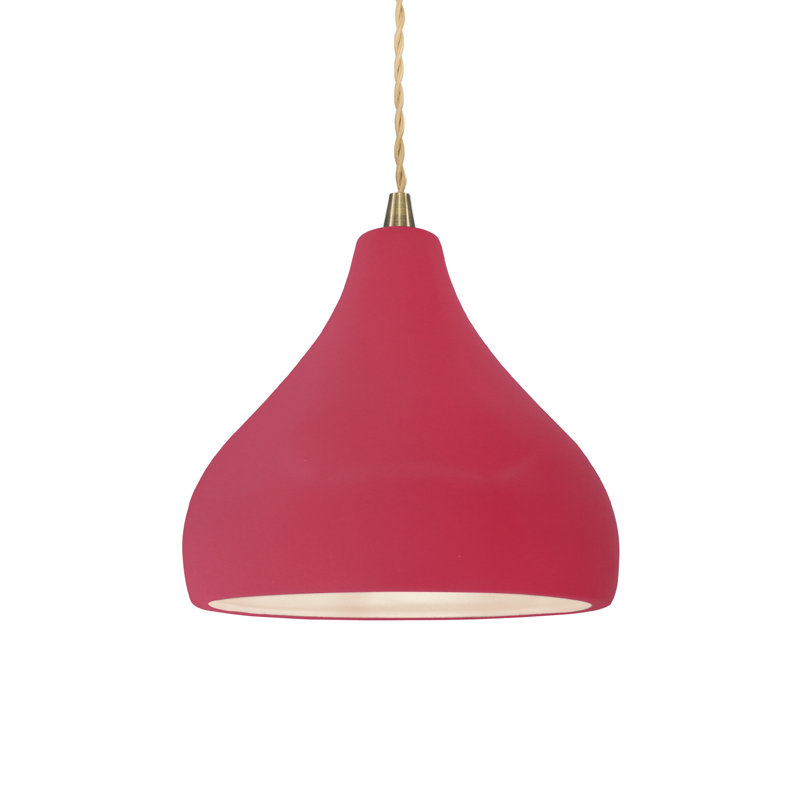 Luminaire suspendu à 1 lumière Meydan, H 7,25 po x l 8 po x P 8 po, Cerise, Laiton antique