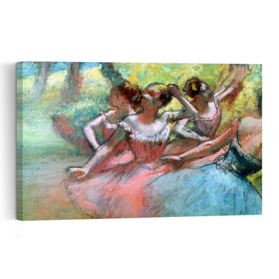 Quatre ballerines sur scène - Affiche d'art mural contemporain abstrait impressionniste
