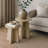 Travertine-Style Round Nesting Side Tables Modern Coffee Tables Set of 2