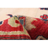Tapis unique en laine noué à la main 8 pi 4 po x 10 pi 1 po nouvel âge Edene - crème / rouge / bleu