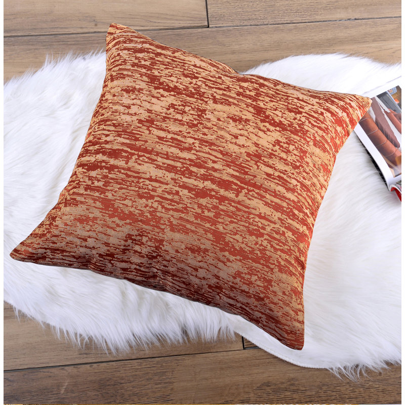 Abstract Ruffled Window Valance, Burnt Ochre