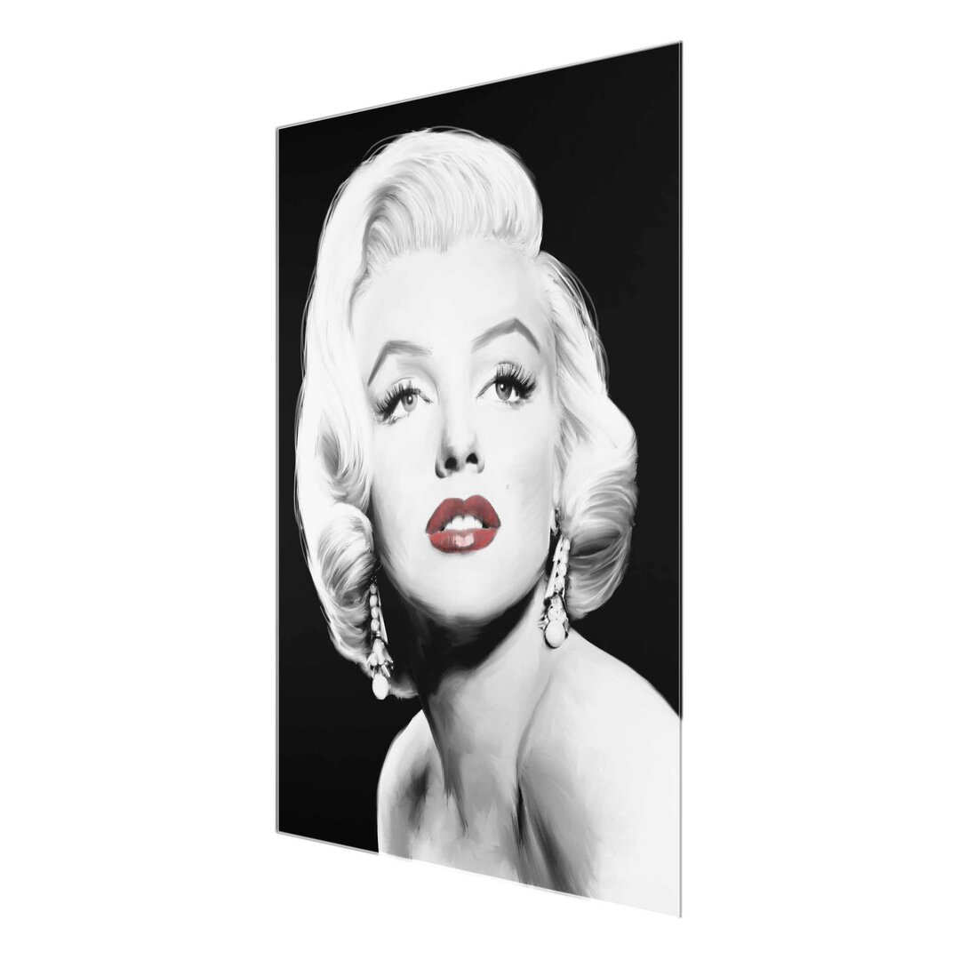 Glasbild Marilyn mit Ohrschmuck