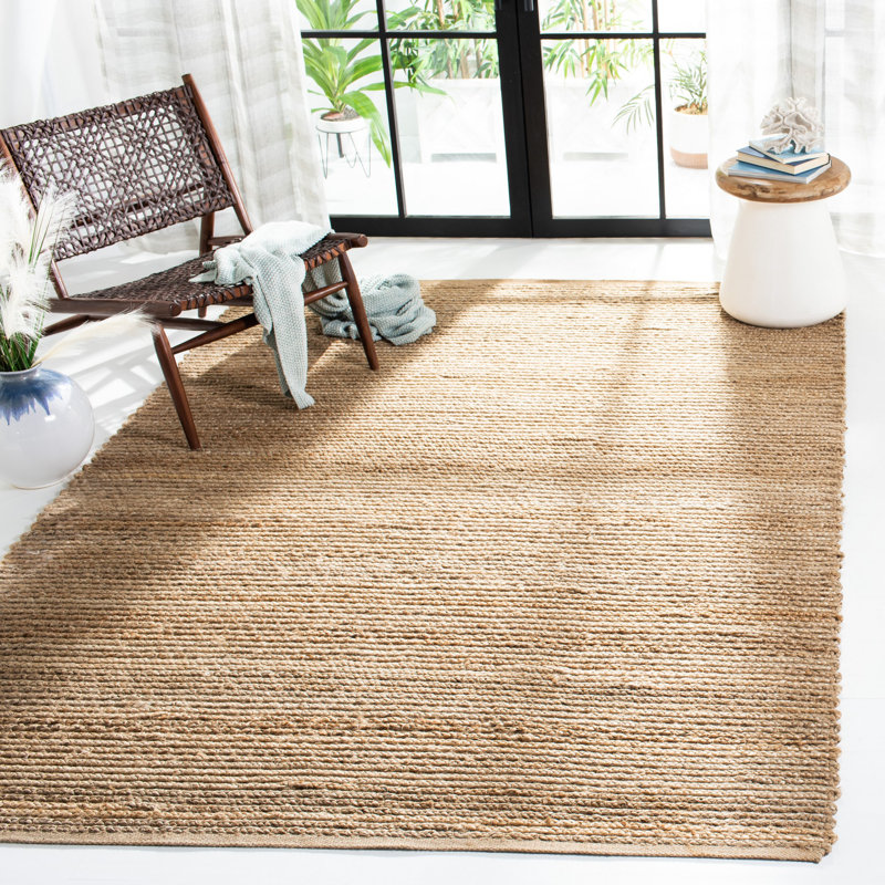 Tapis de couleur unie en jute tissé à la main Doleman Cape Cod, Rectangle de 10 pi x 14 pi