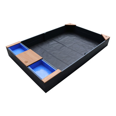 Kelly Sandbox With Bins And Bench Anthracite/Brown