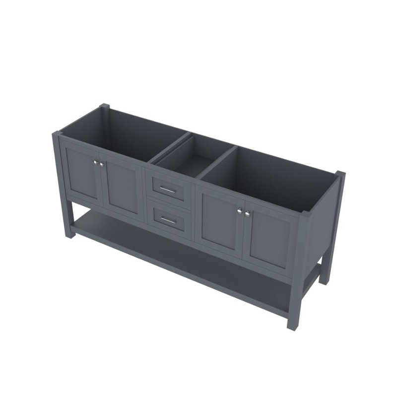 Wilmington 71'' Double Bathroom Vanity Base Only, Gray
