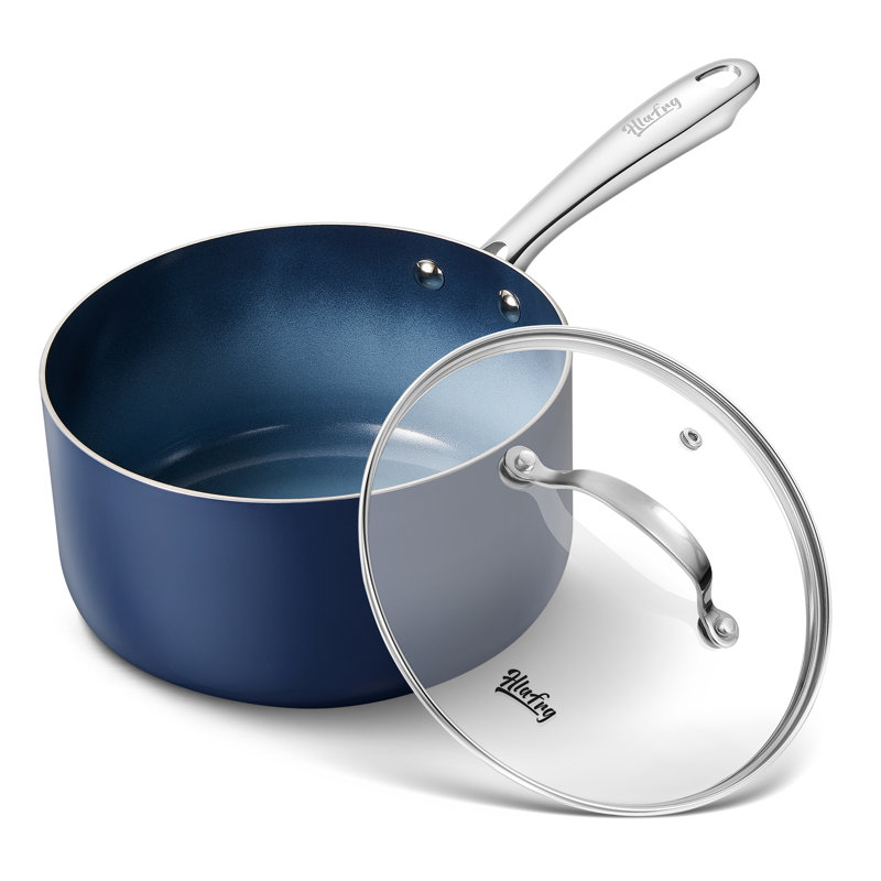 Casserole antiadhésive en aluminium, 3 pintes, Bleu