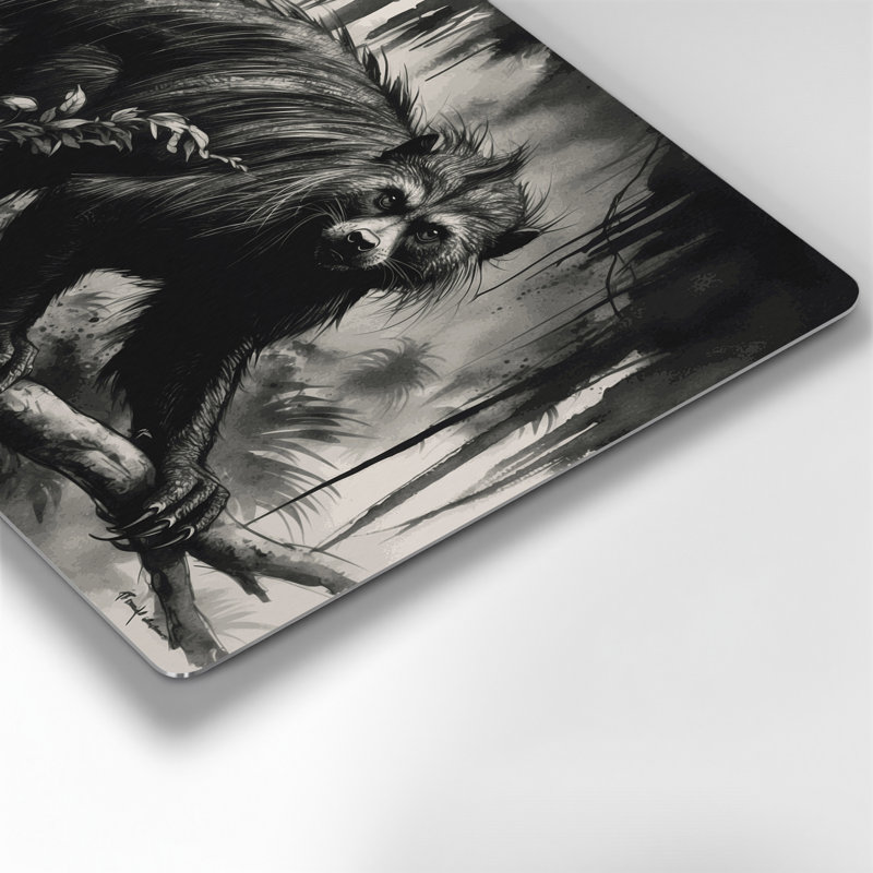 Faune, art mural gris Binturong, H 24 po x l 36 po
