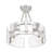Hickmon 3-Light Semi-Flush with Hammered Water Glass Shade-695623492