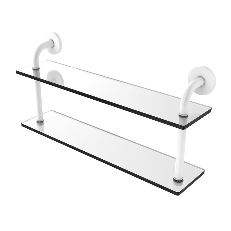 Tioga 2 Piece with Towel Bar, Matte White, 11"H x 22"W x 5"D