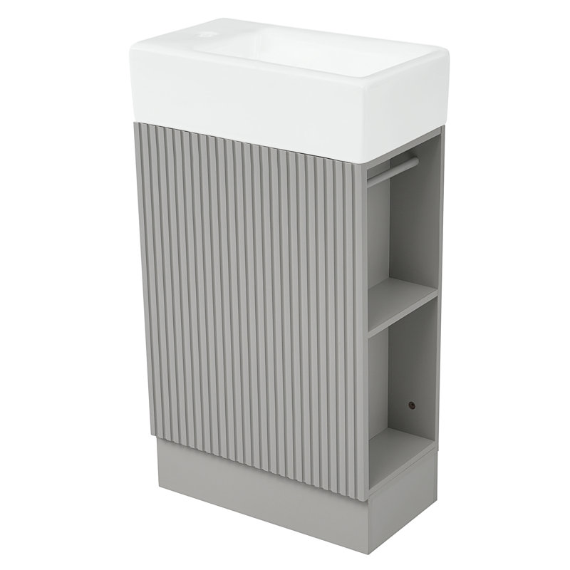 Meuble-lavabo de salle de bain avec lavabo, meuble-lavabo de salle de bain avec tablette, orienté vers la gauche ou vers la droite