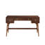 Table d'écriture à finition brune avec rangement à tiroirs et bureau moderne en nickel avec placage en noyer