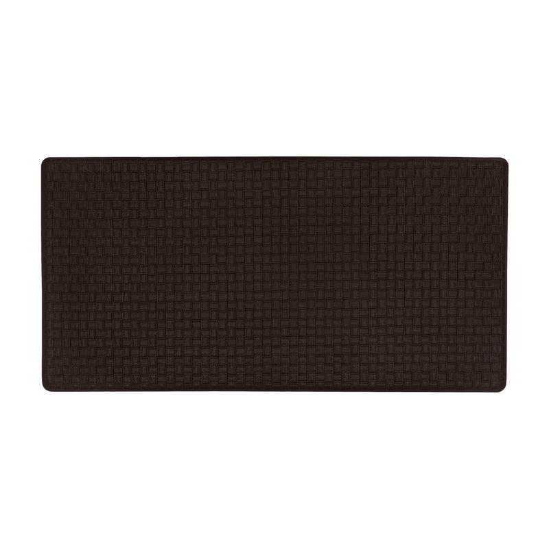 Tapis tissé gaufré anti-fatigue, Rectangle 1 pi 8 po x 3 pi 3 po, Noir