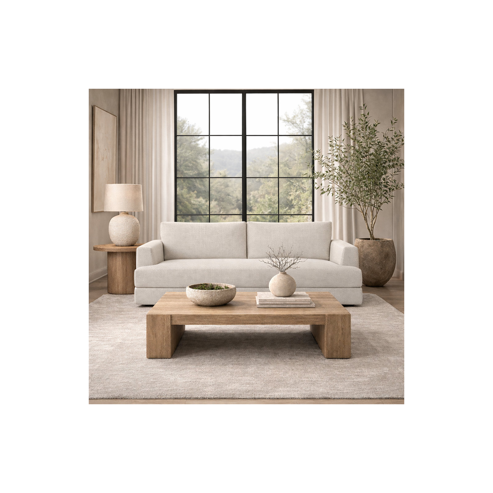 Laguna 96" Upholstered Sofa, Monique Oyster Textured Chenille